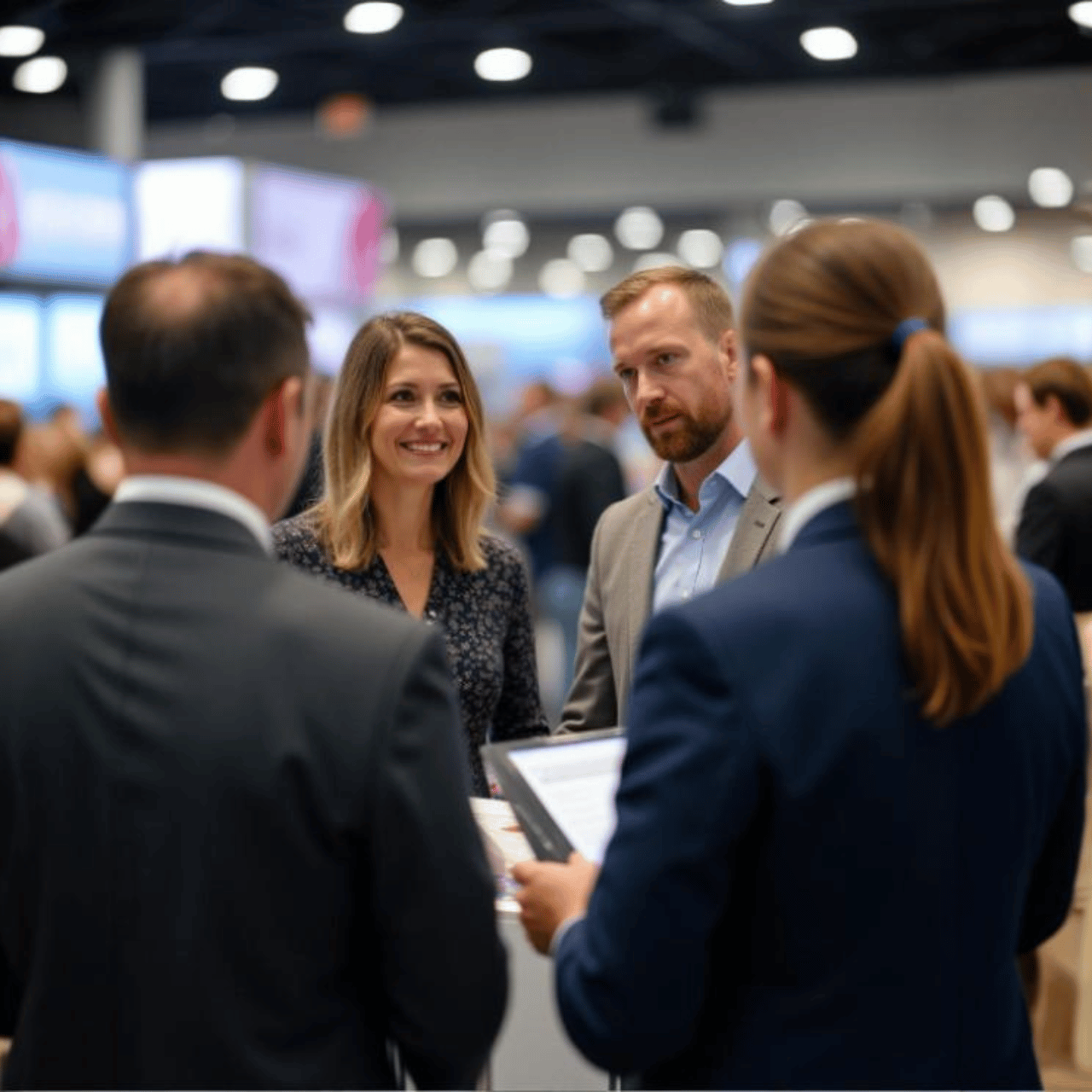 franchise sales team networking at a conference